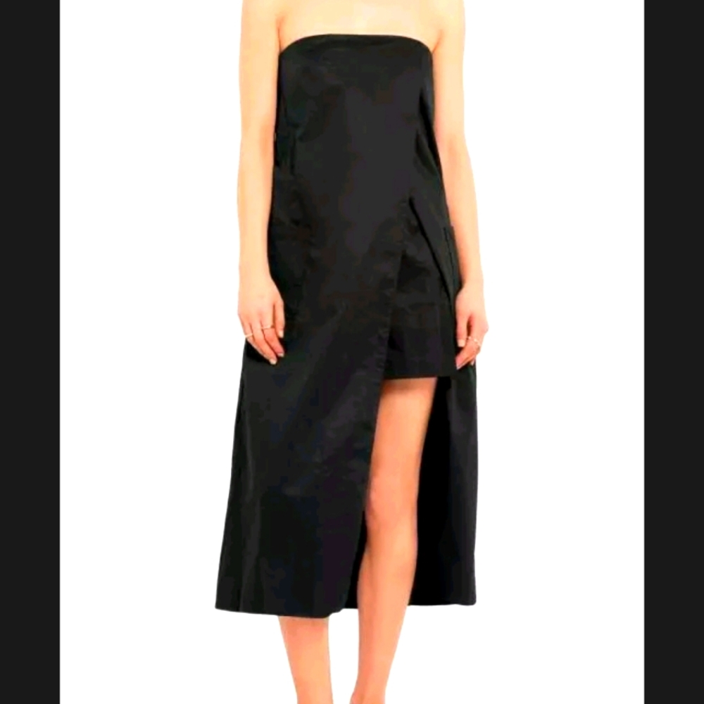 TIBI playsuit strapless wrap effect Jumpsuit,color black, size 6